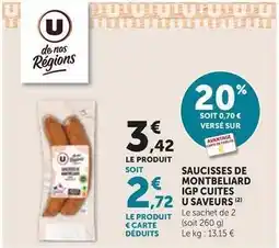Bi1 U - saucisses de montbeliard igp cuites offre