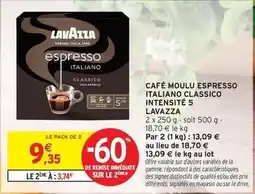 Intermarché Contact Lavazza - café moulu espresso italiano classico intensité 5 offre