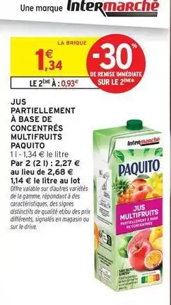 Intermarché Contact Paquito - jus a base de concentrés multifruits offre
