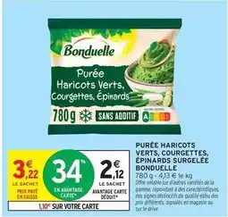 Intermarché Contact Bonduelle - purée haricots verts, courgettes, épinards surgelée offre