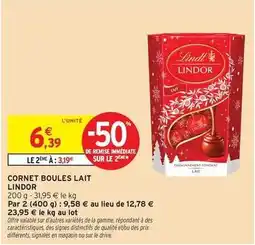Intermarché Contact Lindt - cornet boules lait offre