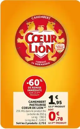 Bi1 Coeur de lion - camembert pasteurise offre