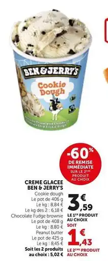 Bi1 Ben & jerry's - creme glacee offre