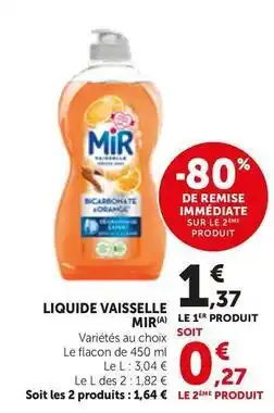 Bi1 Mir - liquide vaisselle offre