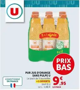 Bi1 U - pur jus d'orange sans pulpe offre