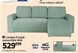 Conforama Canapé d'angle convertible milo offre