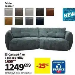 Conforama Canapé fixe 5 places milly offre