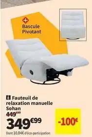 Conforama Fauteuil de relaxation manuelle offre
