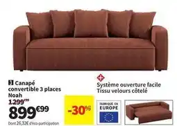 Conforama Facile - canapé convertible 3 places noah offre