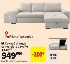 Conforama Canapé d'angle convertible cavallo offre