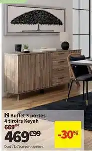 Conforama Buffet 3 portes 4 tiroirs keyah offre