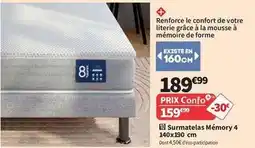 Conforama Surmatelas memory 4 140x190 cm offre