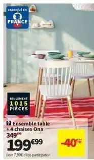 Conforama Ensemble table + 4 chaises ona offre