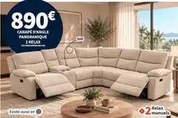 Conforama Canape d'angle panoramique 2 relax offre