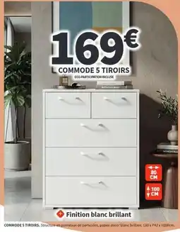 Conforama Commode 5 tiroirs offre