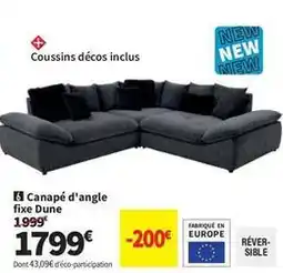 Conforama Canapé d'angle fixe dune offre