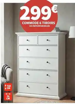 Conforama Commode 6 tiroirs offre
