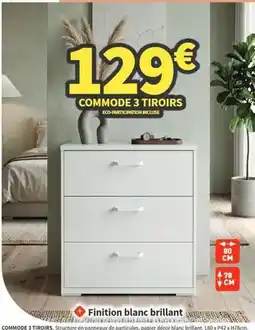 Conforama Commode 3 tiroirs offre