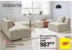 Conforama Canapé d'angle fixe megeve offre