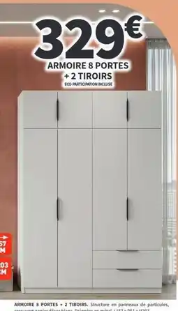 Conforama Armoire 8 portes + 2 tiroirs offre