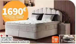 Conforama Complet - pack matelas 1600200cm lit coffre xxl surmatelas mousse de confort hr offre