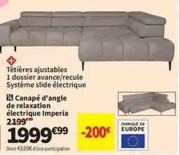 Conforama Canape d'angle de relaxation électrique imperia offre