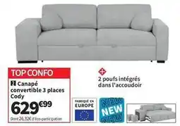 Conforama Canape convertible 3 places offre