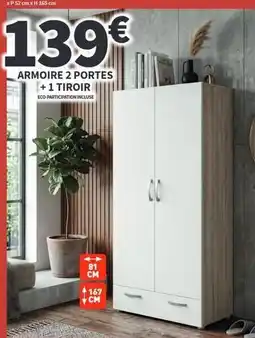Conforama Armoire 2 portes + 1 tiroir offre