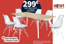 Conforama Complet - pack table 160cm + 6 chaises offre