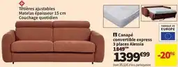 Conforama Canapé convertible express 3 places alessa offre