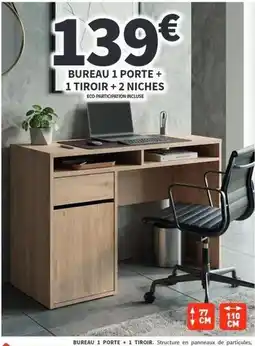 Conforama Bureau 1 porte + 1 troir + 2 niches offre