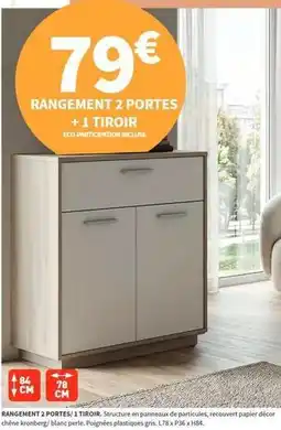 Conforama Chêne - rangement 2 portes + 1 tiroir offre
