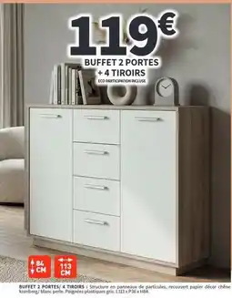 Conforama Chêne - buffet 2 portes + 4 tiroirs offre