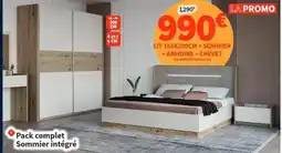 Conforama Complet - lit 160x200cm + sommier + armoire + chevet offre