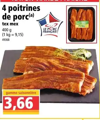 Norma 4 Poitrines de porc offre