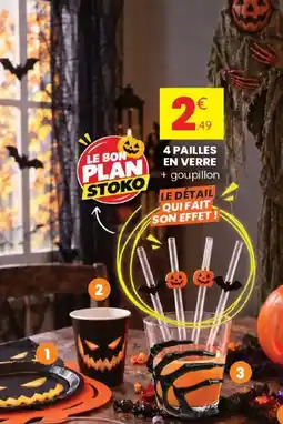 Stokomani 4 pailles en verre + goupillon offre