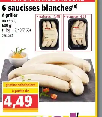 Norma 6 Saucisses blanches offre