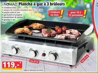 Plancha a gaz a 3 brûleurs