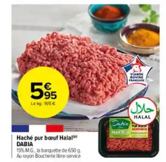 Carrefour Market Haché Pur Bœuf Halal Dabia offre