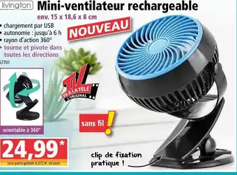 Norma Mini-ventikateur rechargeable offre