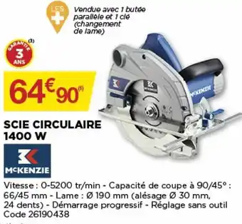 Bricomarché Scie circulaire 1400 w offre