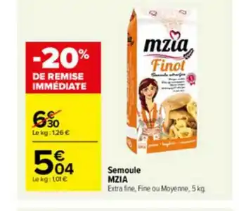 Carrefour Market Semoule Mzia offre