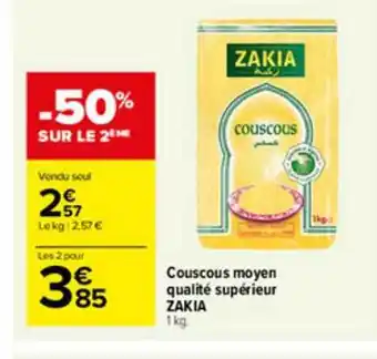 Carrefour Market Couscous Moyen Qualité Supérieur Zakia offre