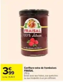 Carrefour FRAISAL Confiture extra de framboises offre