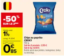 Carrefour Market CROKY Chips au paprika offre