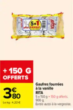 Carrefour Market RITA Gaufres fourrées offre