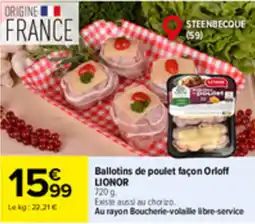 Carrefour Market LIONOR Ballotins de poulet façon Orloff offre
