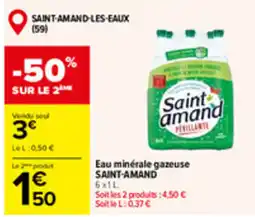 Carrefour Market Saint amand Eau minérale gazeuse offre