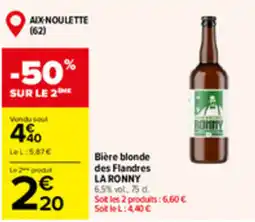 Carrefour Market LA RONNY Bière blonde des Flandres offre