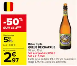 Carrefour Market QUEUE DE CHARRUE Bière triple offre